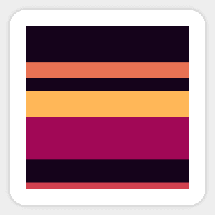 A splendid pot-pourri of Almost Black, Jazzberry Jam, Brick Red, Light Red Ochre and Butterscotch stripes. Sticker